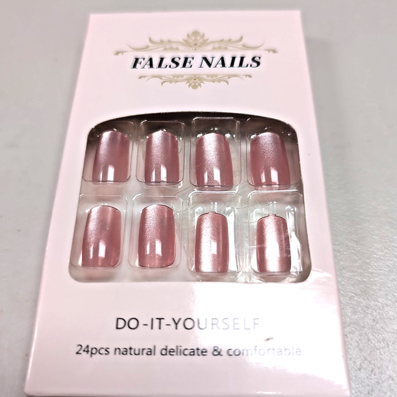 Stick On Press On False Nails Lot Of 6 Packs Pink Blue Red White At Home #2 READ - Picture 4 of 13